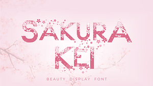 Sakura Kei Font (FREE), Font Bunga Sakura yang Berguguran