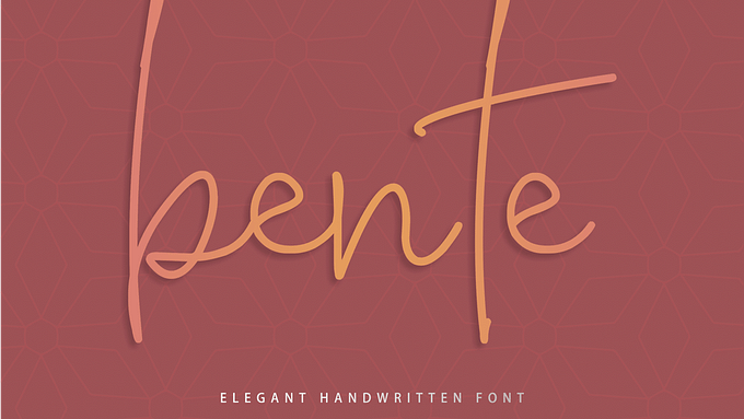 Bente Font (FREE), My Elegant and Stylish First Handwriting Font
