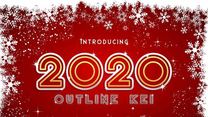 2020 Outline Kei Font (FREE), Futuristic Outlines Style