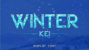 Winter Kei Font (FREE), Bold and Strong Mirror Style Cracked in Winter