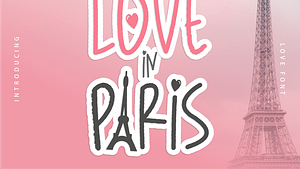 Love in Paris Font (FREE), Font Script Bertemakan Cinta