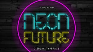 Neon Future Font (FREE), Font Neon Retro-Futuristik