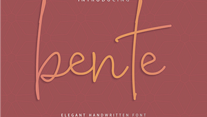 Bente Font (FREE), Font Tulisan Tangan yang Elegan dan Stylish