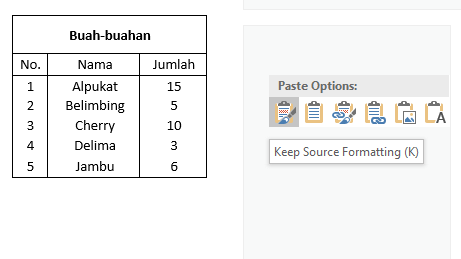 Tempatbagi.com - Cara Copy Tabel Excel ke Word dengan Rapi 3