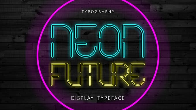Neon Future Font (FREE), Font Neon Retro-Futuristik