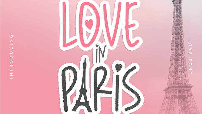 Love in Paris Font (FREE), Font Script Bertemakan Cinta